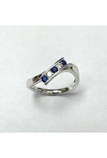 Channel Set Sapphire and Diamond Ring 18KW
