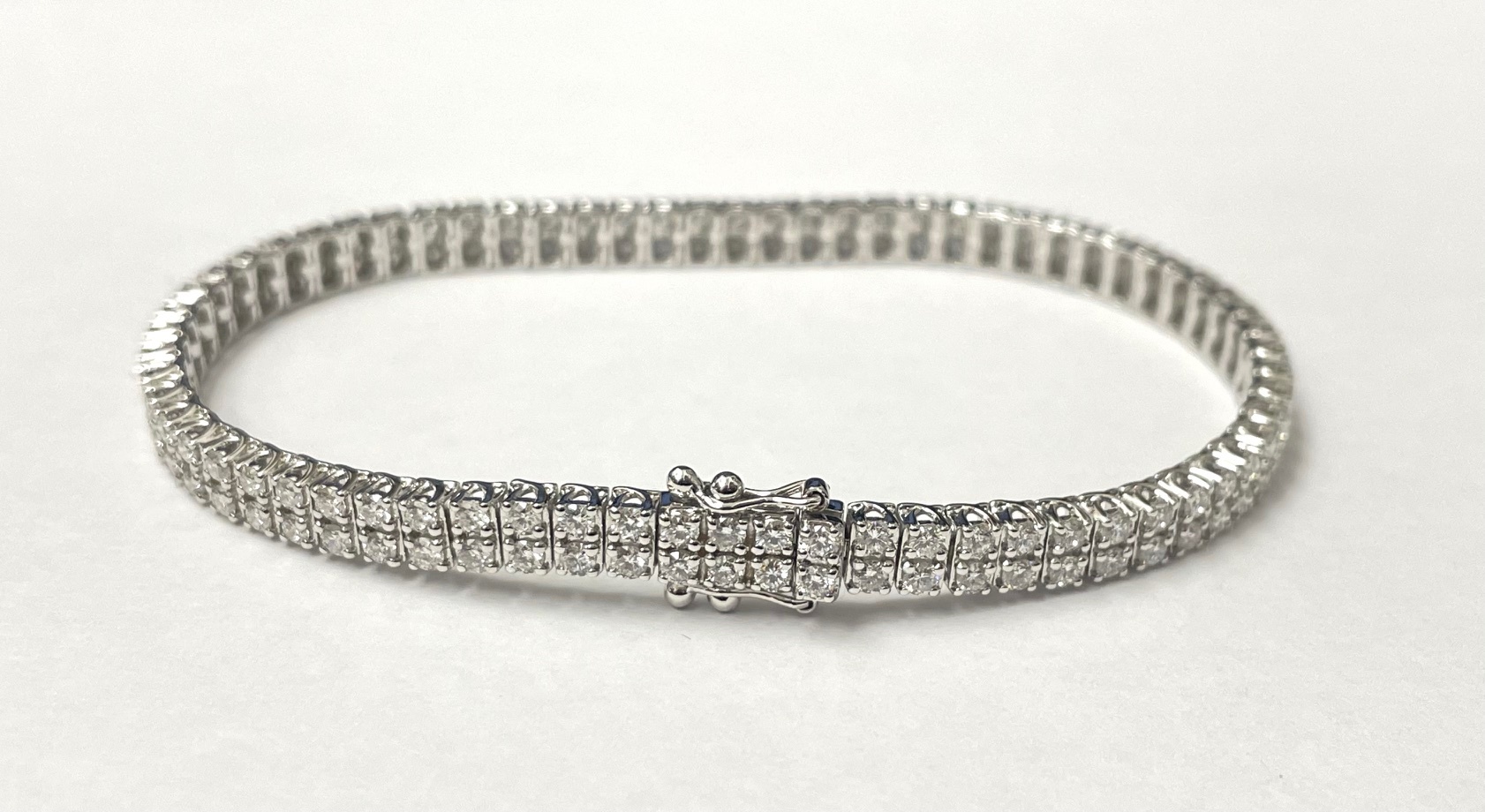 Double row diamond tennis bracelet sale