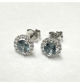 Montana Sapphire & Diamond Halo Stud Earrings