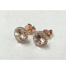 1.55ctw Morganite & Diamond Studs