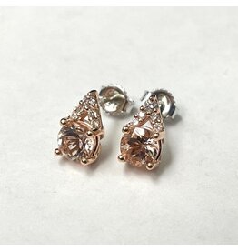 1.00ctw Morganite & Diamond Earrings