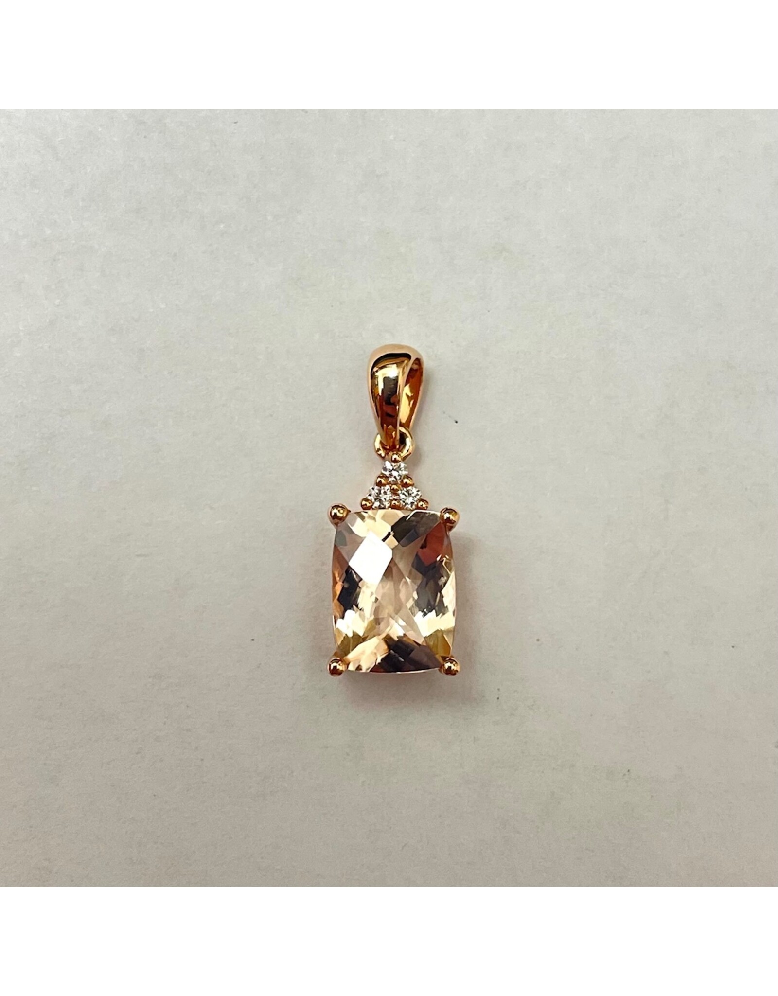 1.24ct Morganite & Diamond Pendant 14KR