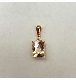 1.24ct Morganite & Diamond Pendant
