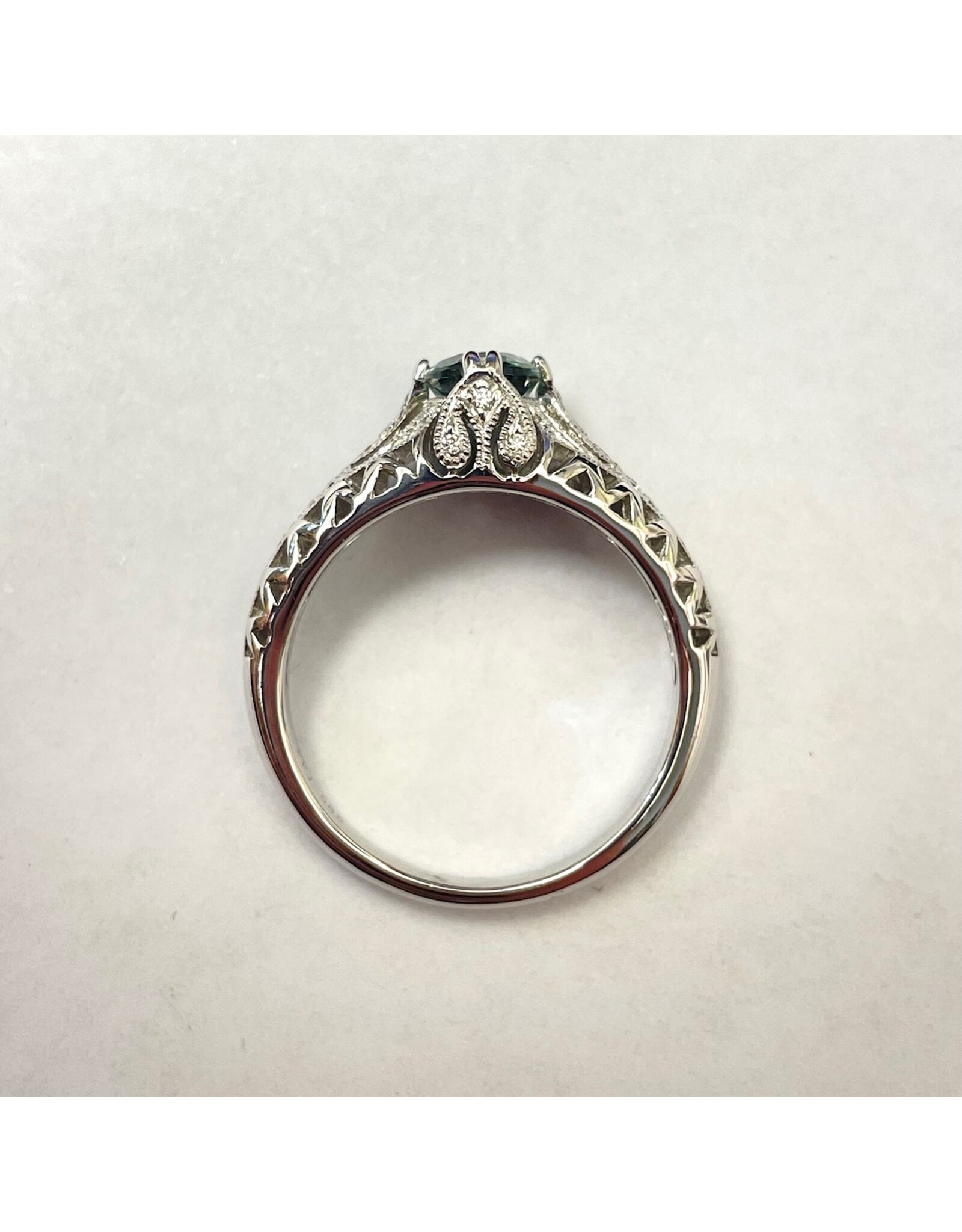 0.84ct Tourmaline & Diamond Ring 14KW