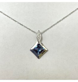 Lab Grown Alexandrite & Diamond Pendant