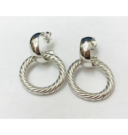 Fancy Double Hoop Drop Earrings