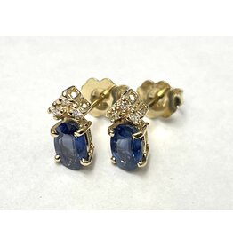 1.02ctw Sapphire and Diamond Stud Earrings