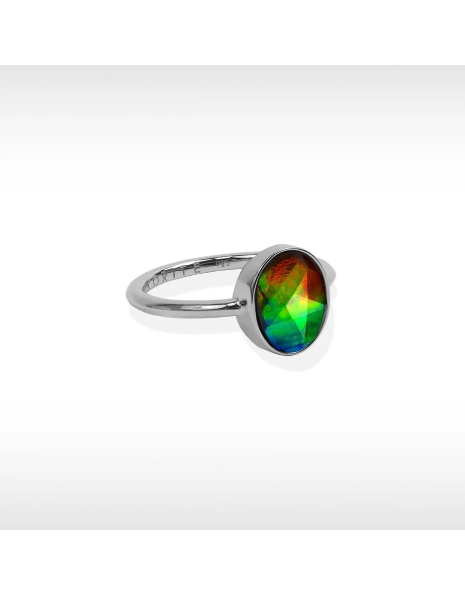 Korite Essentials Oval Ammolite Ring SS