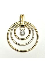Concentric Circles Diamond Pendant 14KY
