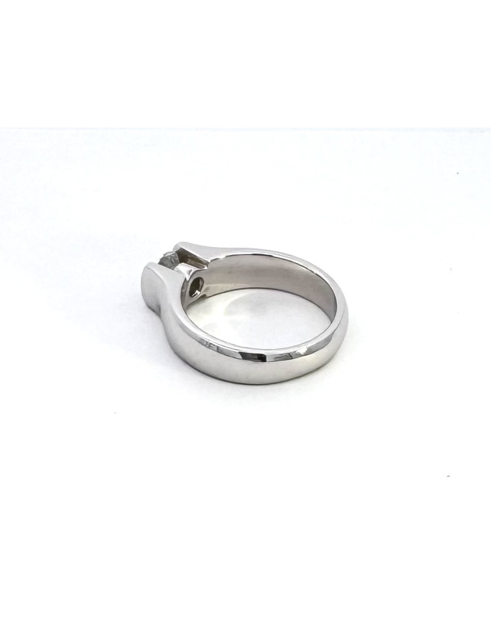 Channel Set Solitaire Semi-Mount Ring 14KW