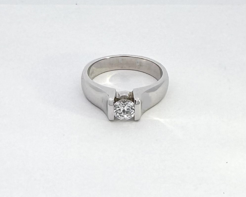 Channel Set Solitaire Channel Set Solitaire Semi-Mount Ring 14KW - Forest of Jewels