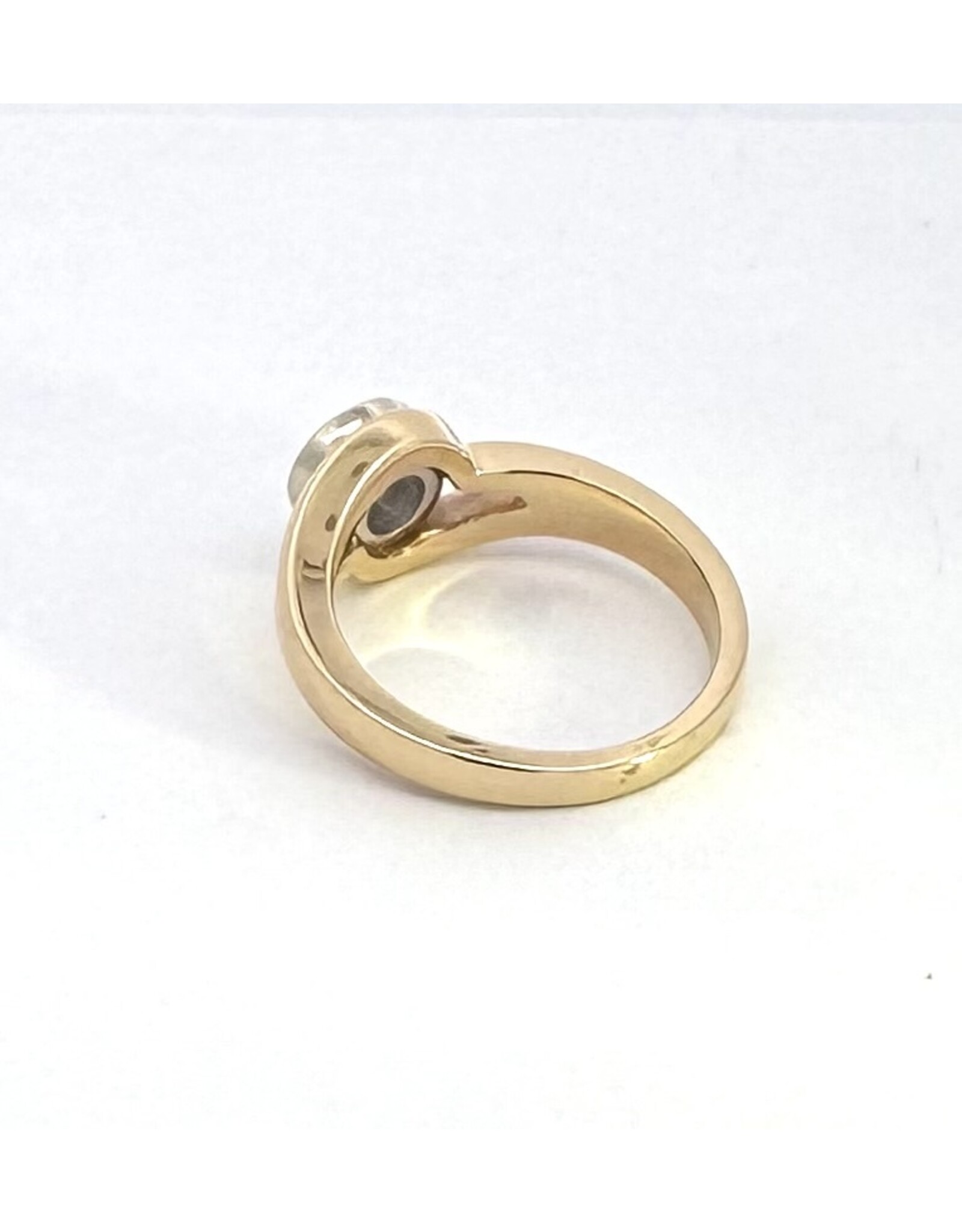 Bezel Set Solitaire Semi-Mount Ring 14KWY