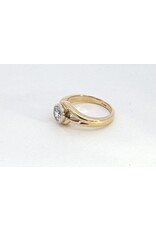 Bezel Set Solitaire Semi-Mount Ring 14KWY