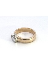 Semi-Bezel Set Solitaire Semi-Mount Ring 14KYW