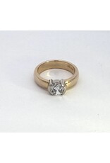 Semi-Bezel Set Solitaire Semi-Mount Ring 14KYW