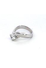 Channel Twist Solitaire Semi-Mount Ring 14KW