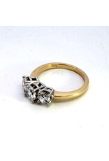 Three Stone Semi-Mount Ring 14KYW