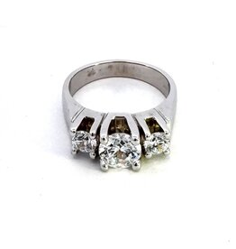 Three Stone Semi-Mount Ring