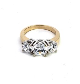Three Stone Semi-Mount Ring