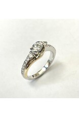 0.74ctw Custom Twist Diamond Ring 14KWY