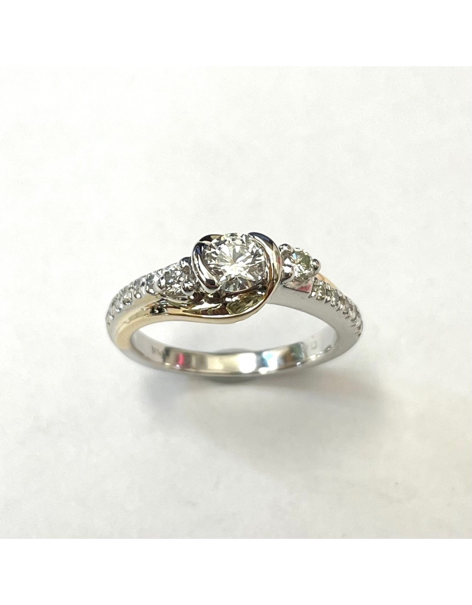 0.74ctw Custom Twist Diamond Ring 14KWY