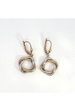2 Tone Intertwined Circle Drop Earrings 10KWY