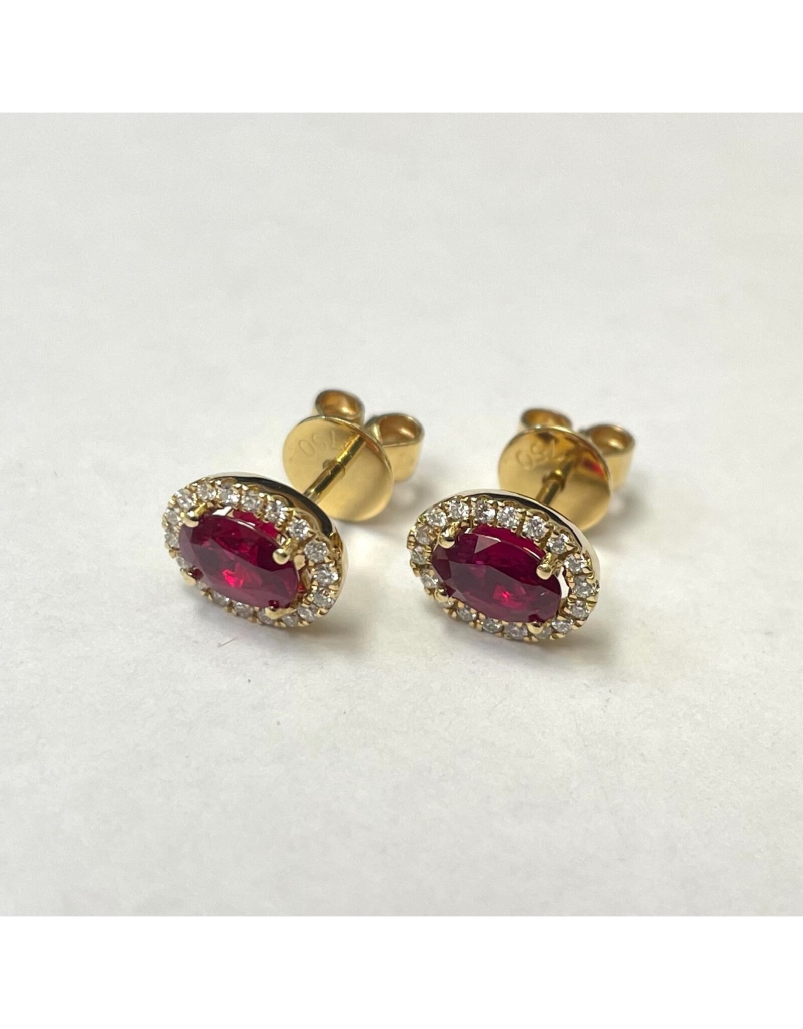 1.03ctw Ruby & Diamond Earrings 18KY
