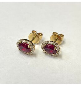 1.03ctw Ruby & Diamond Earrings