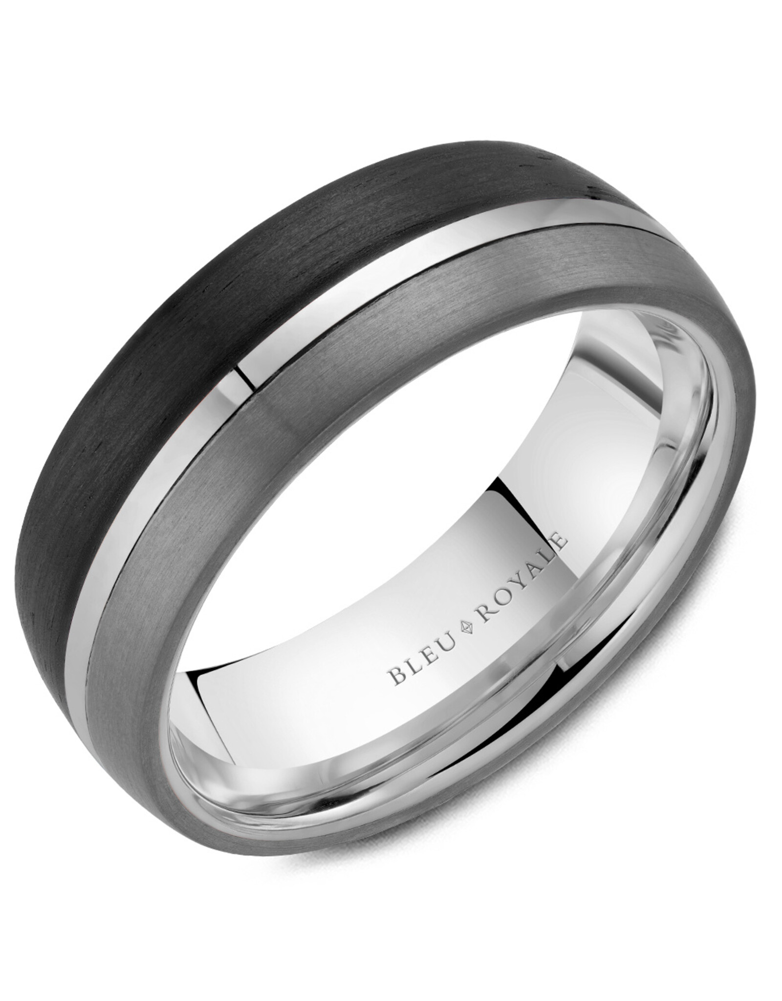 Crown Ring Carbon, Tantalum & 14K White Gold (Bleu Royale)