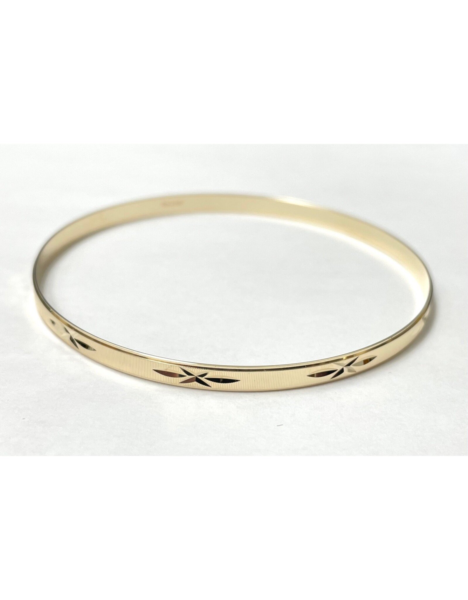 4mm Diamond Cut Bangle 10KY