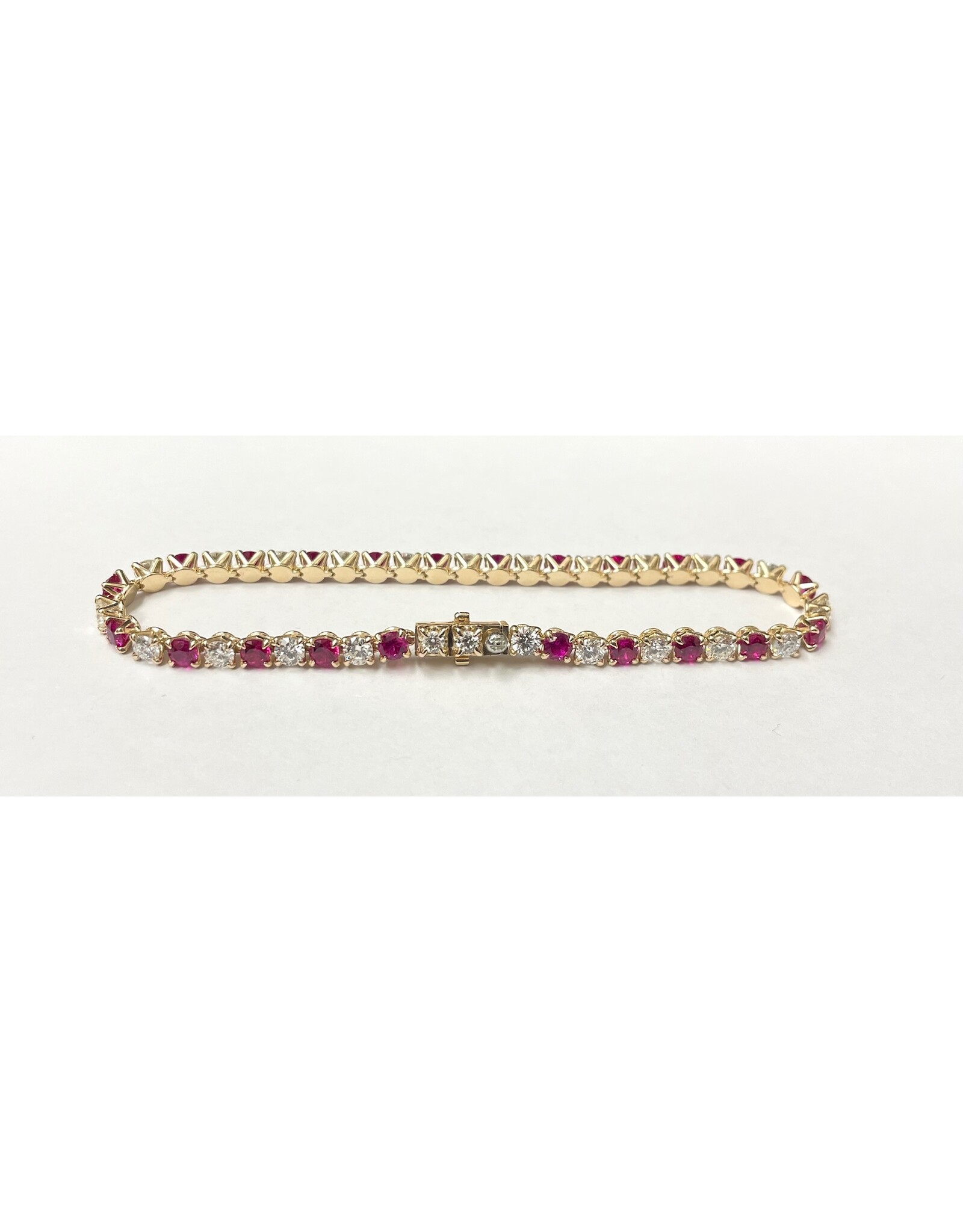 Lab Grown Ruby & Diamond Bracelet 10KY