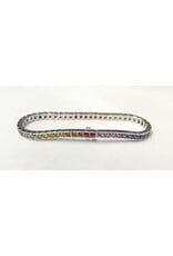 Rainbow Sapphire Tennis Bracelet 14KW