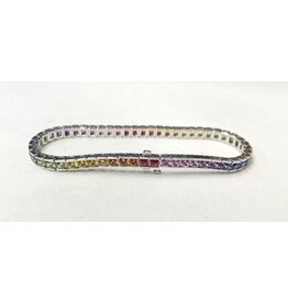 Rainbow Sapphire Tennis Bracelet