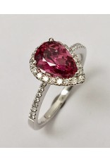 Pink Tourmaline & Diamond Ring 14KW