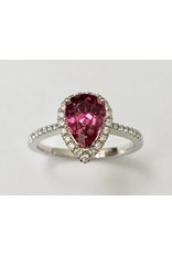 Pink Tourmaline & Diamond Ring 14KW