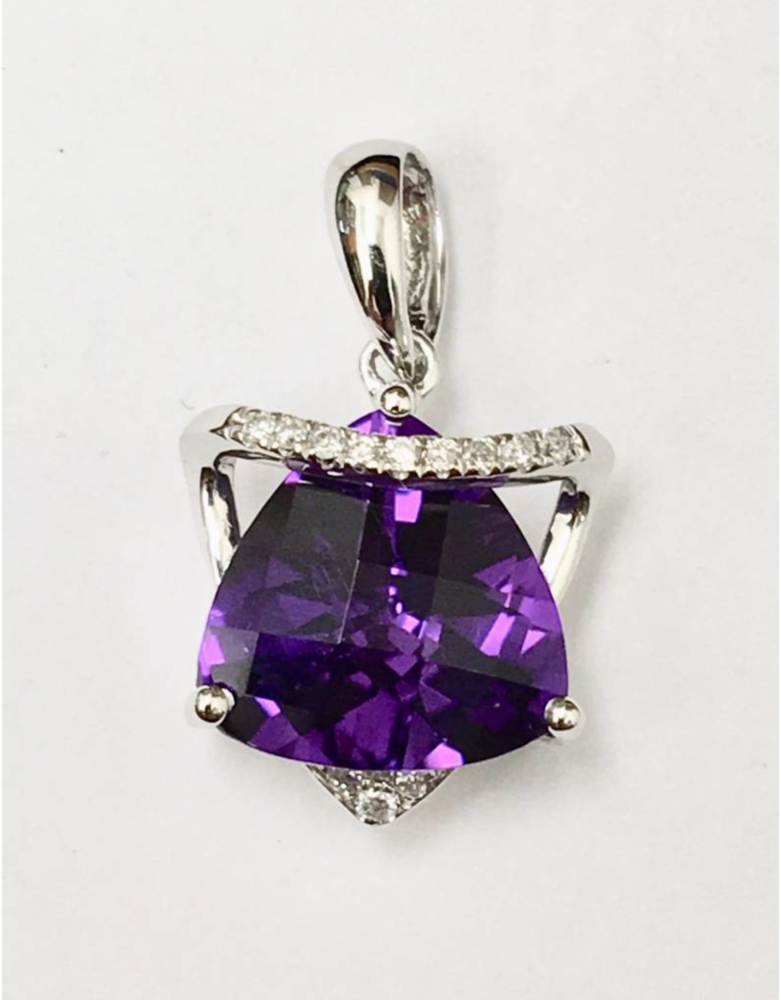 2.20ct Amethyst & Diamond Pendant 14KW - Forest of Jewels