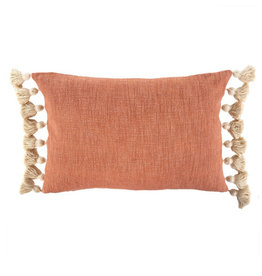 1-4483 Bora Tassel Pillow Coral 16 x24