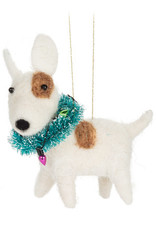 Bull Terrier w/ Wreath Ornament 4.5” L