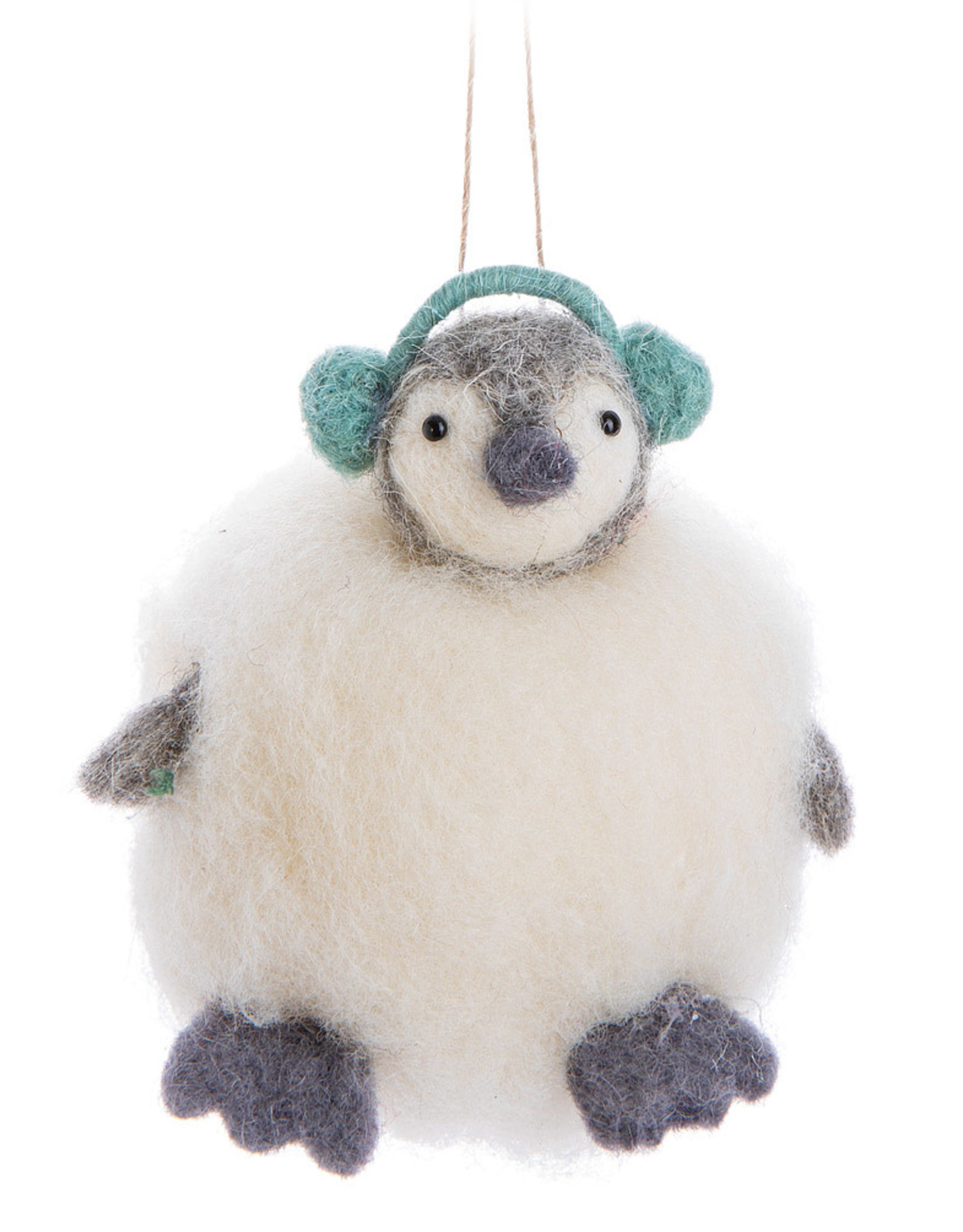 Penguin in Snowball Ornament 4"H