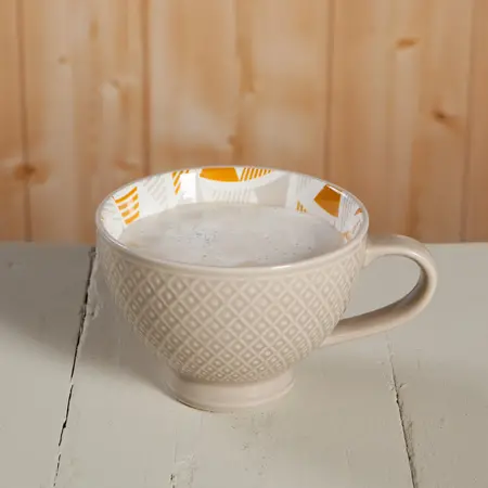 Danica Taupe Stamped Latte Mug