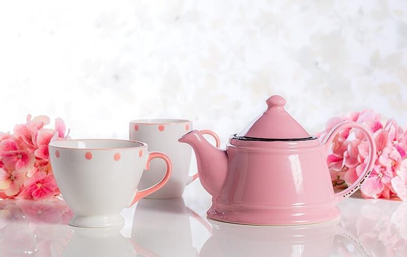 Abbott Pink Enamel Look Tea Pot