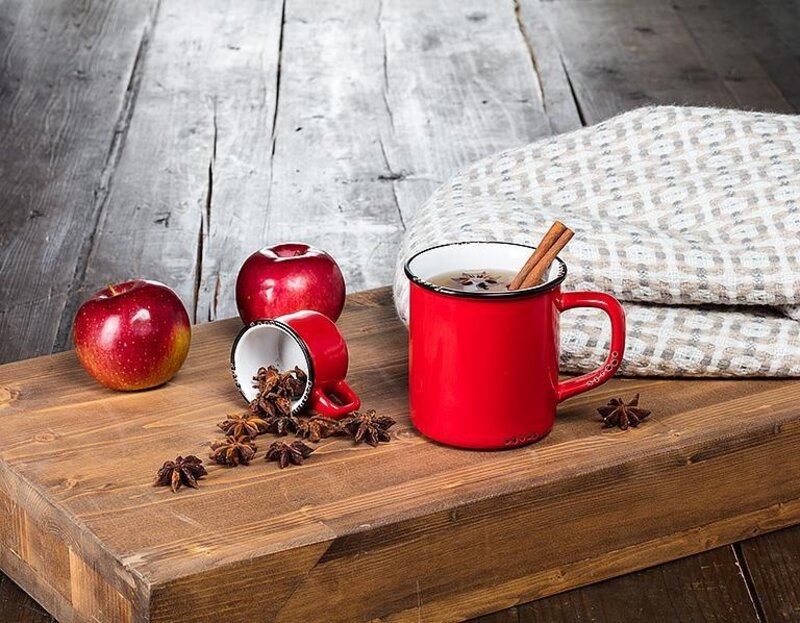 Abbott Red Enamel Look Espresso Mug