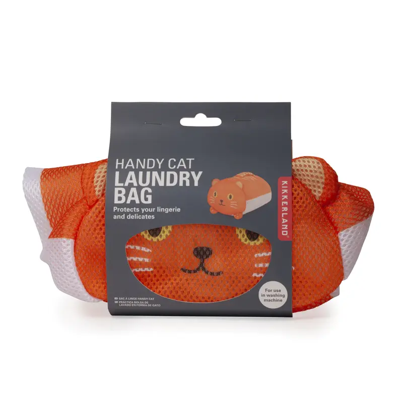 Kikkerland Orange Handy Cat Laundry Bag