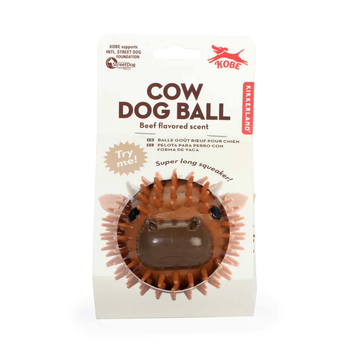 Kikkerland Beef Flavored Cow Dog Ball