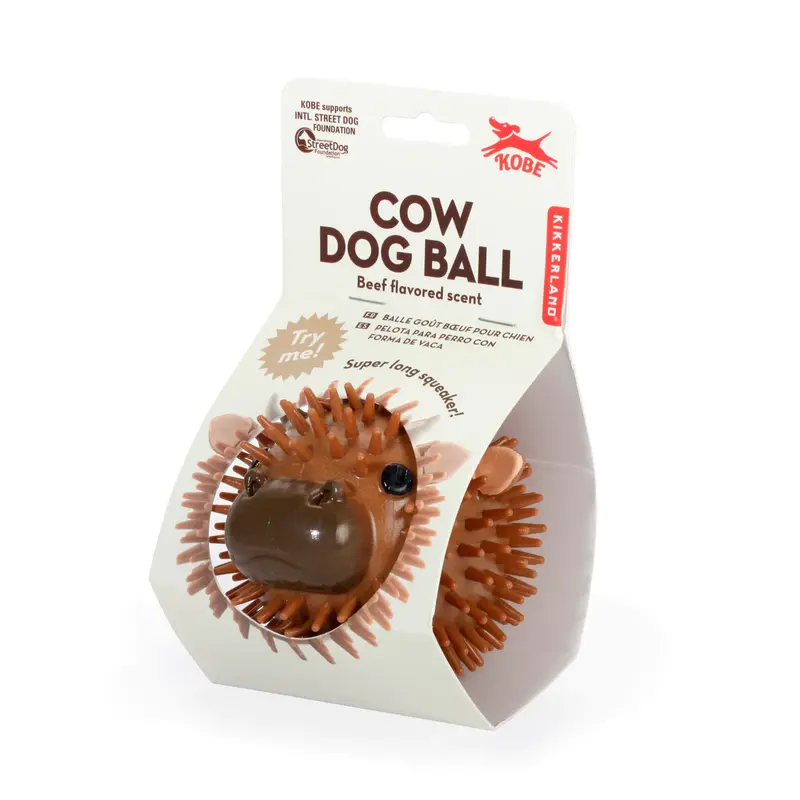 Kikkerland Beef Flavored Cow Dog Ball