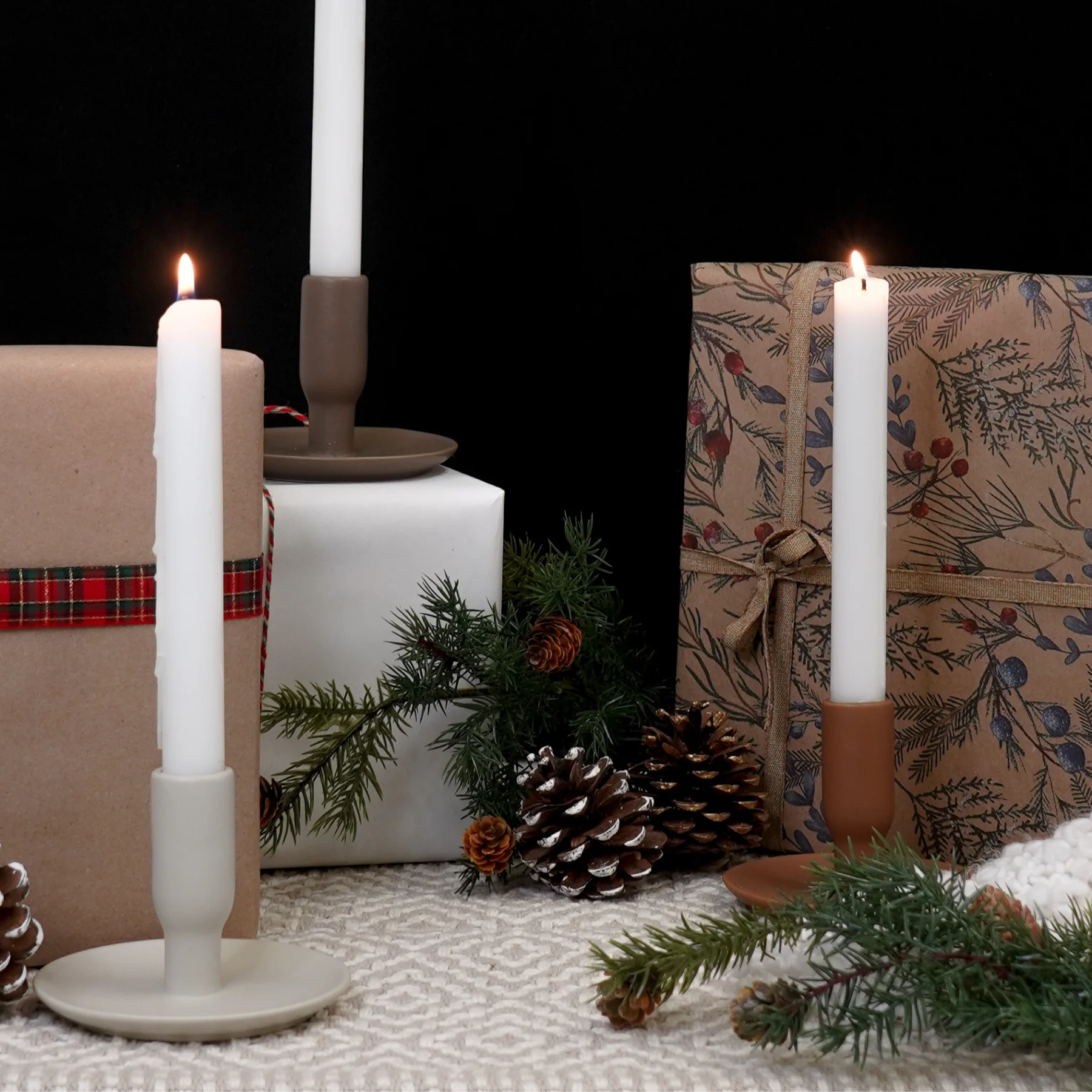 Indaba Taupe Boheme Candle Holder