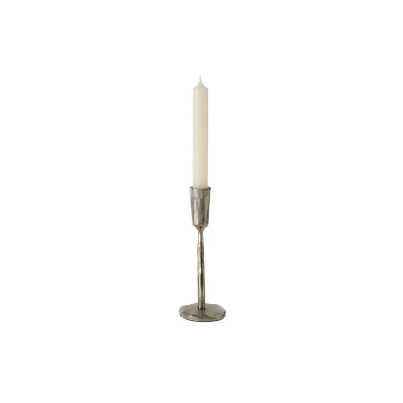 Indaba Small Luna Forged Candlestick Silver