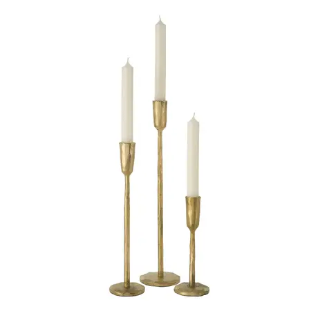 Indaba Medium Luna Forged Candlestick Gold