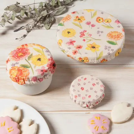 Now Designs Cottage Floral Bowl Covers Mini Set of 3