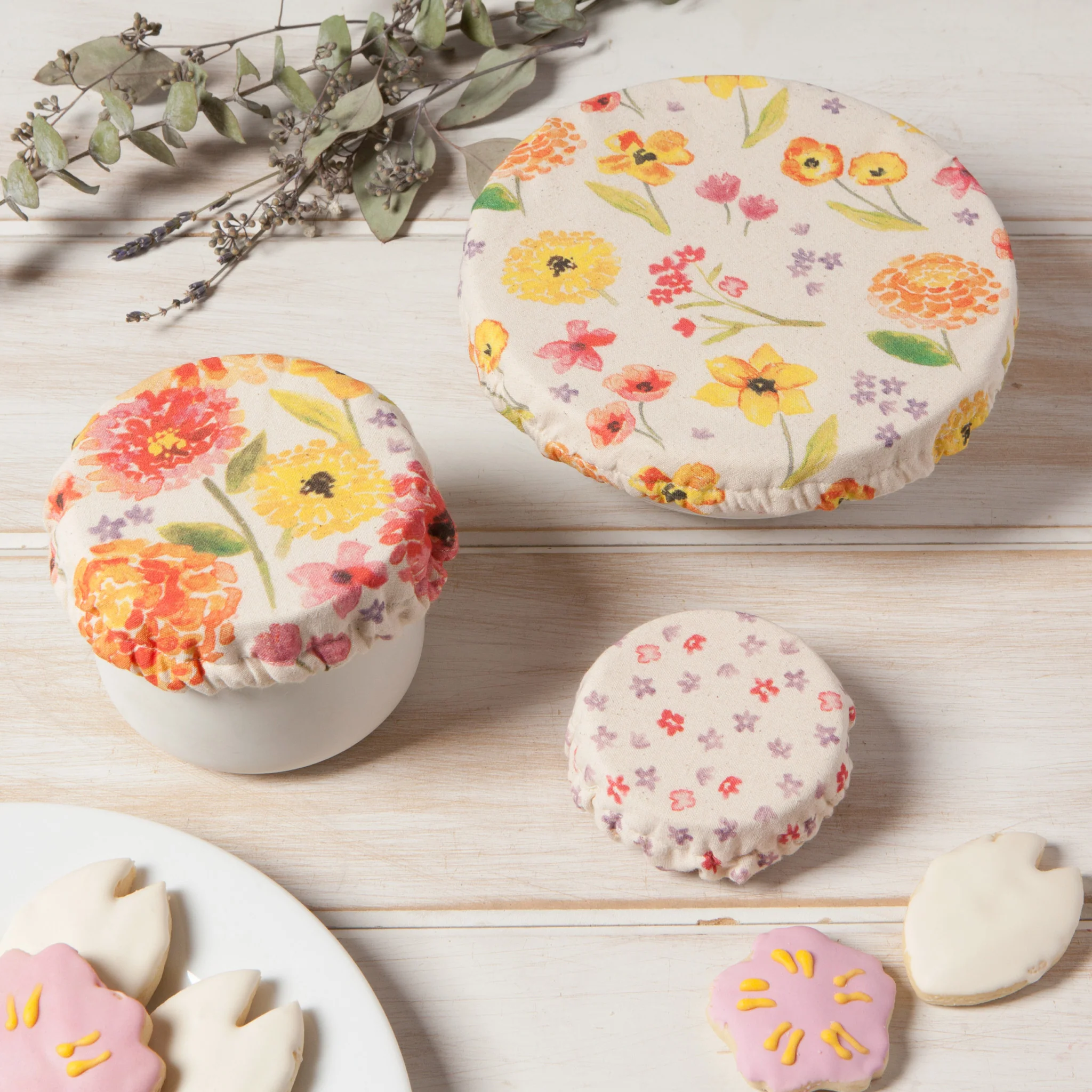 Now Designs Cottage Floral Bowl Covers Mini Set of 3
